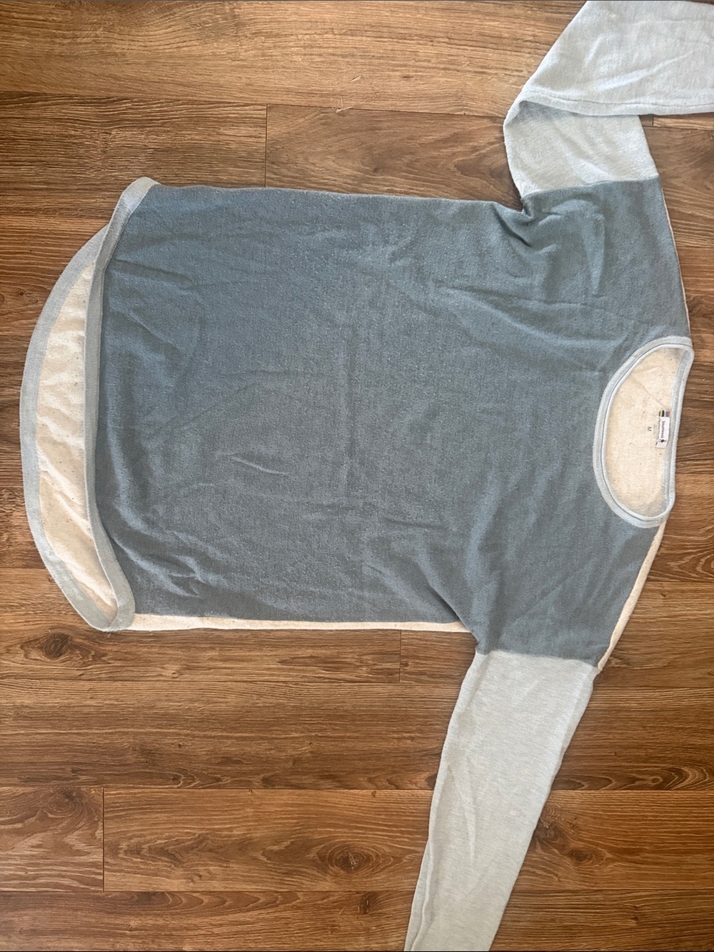Smartwool Two-Tone Light Blue and Cream Long Sleeve Sweater